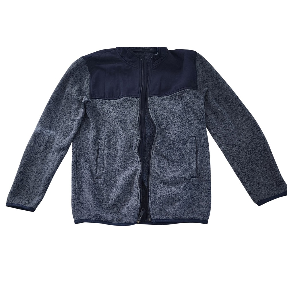 Children's Place Boys‎ Blue Fleece Full Zip Jacket XXL (16) Two Tone Sweatshirt